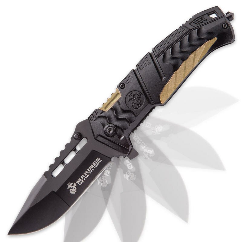 Nóż United Cutlery USMC Black And Tan Assisted Opening Pocket Knife